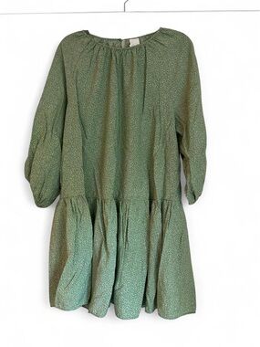 h&m green shirt dress Women's Dark green Satin shirt dress